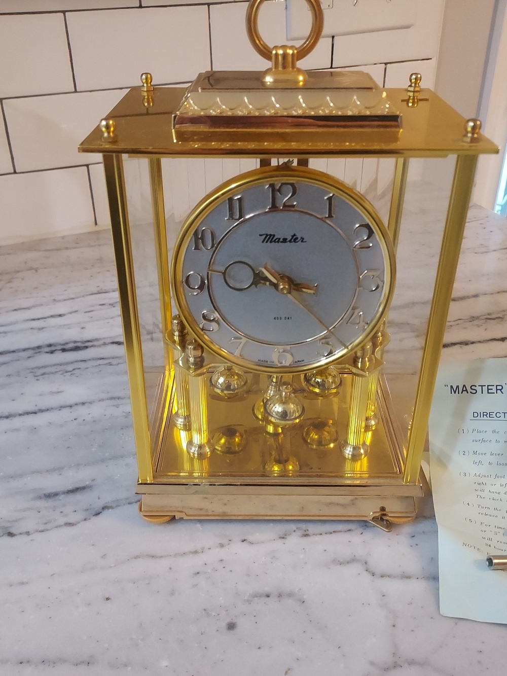 Masters Gold Table Clock - Gold Finish